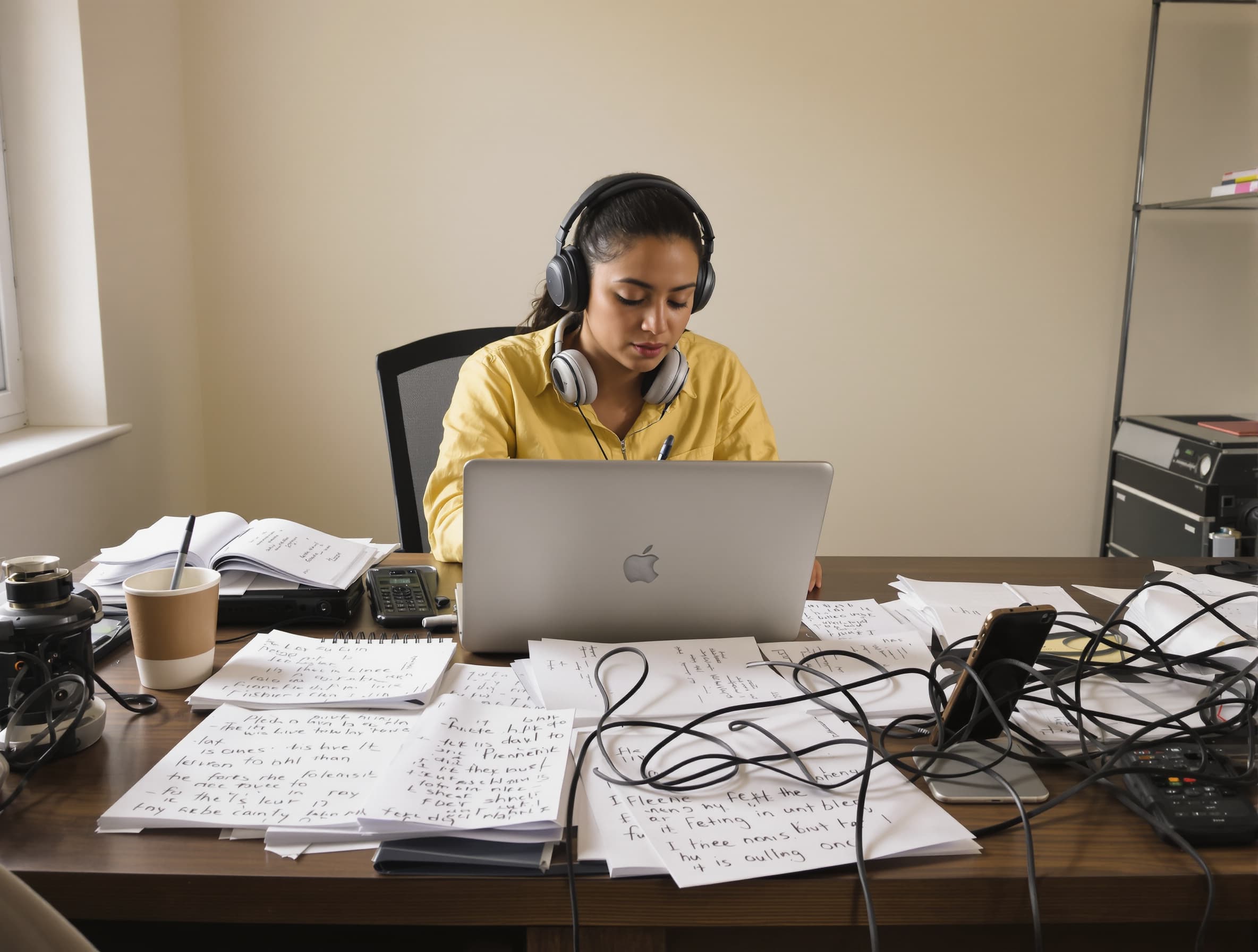 A student reviewing her practice test score report at her desk in the evening